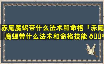 赤尾魔蝎带什么法术和命格「赤尾魔蝎带什么法术和命格技能 🐺 」